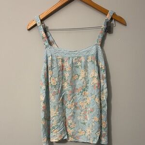 Floral Lace Camisole in Light Blue